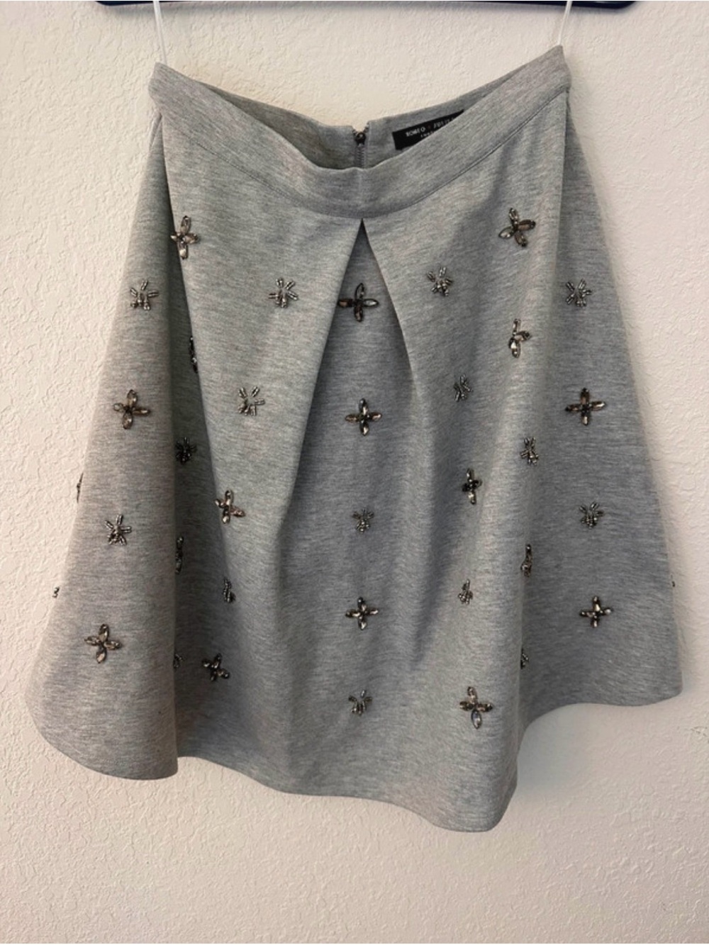 Romeo & Juliet Couture Embellished Grey A-Line Skirt
